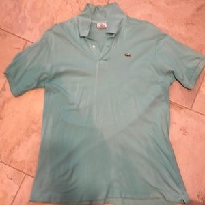 Lacoste polo style T-shirt in blue/green aqua. Beautiful